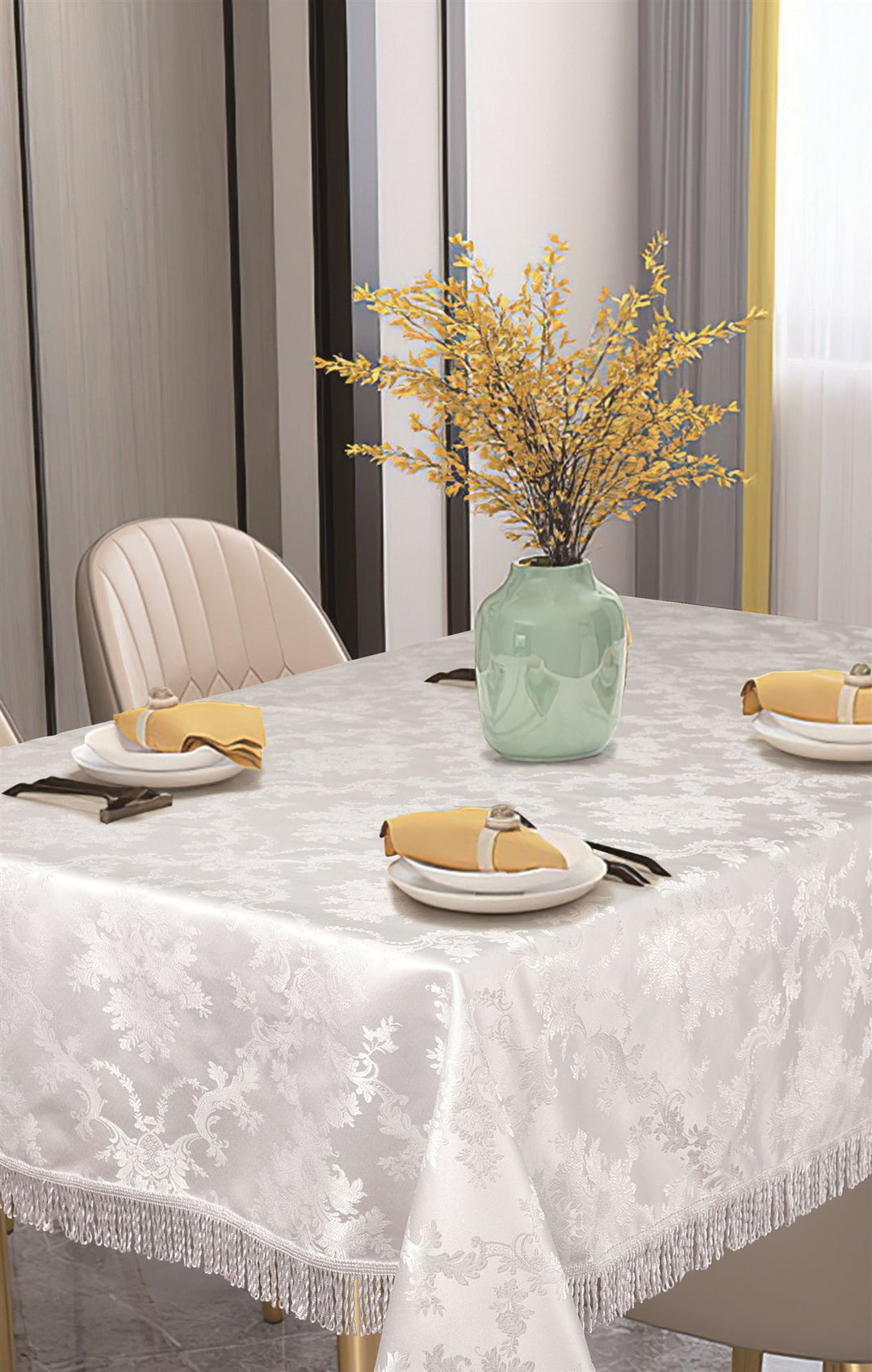 MAJESTIC WH-2 DAMASK TABLECLOTHS MAJESTIC