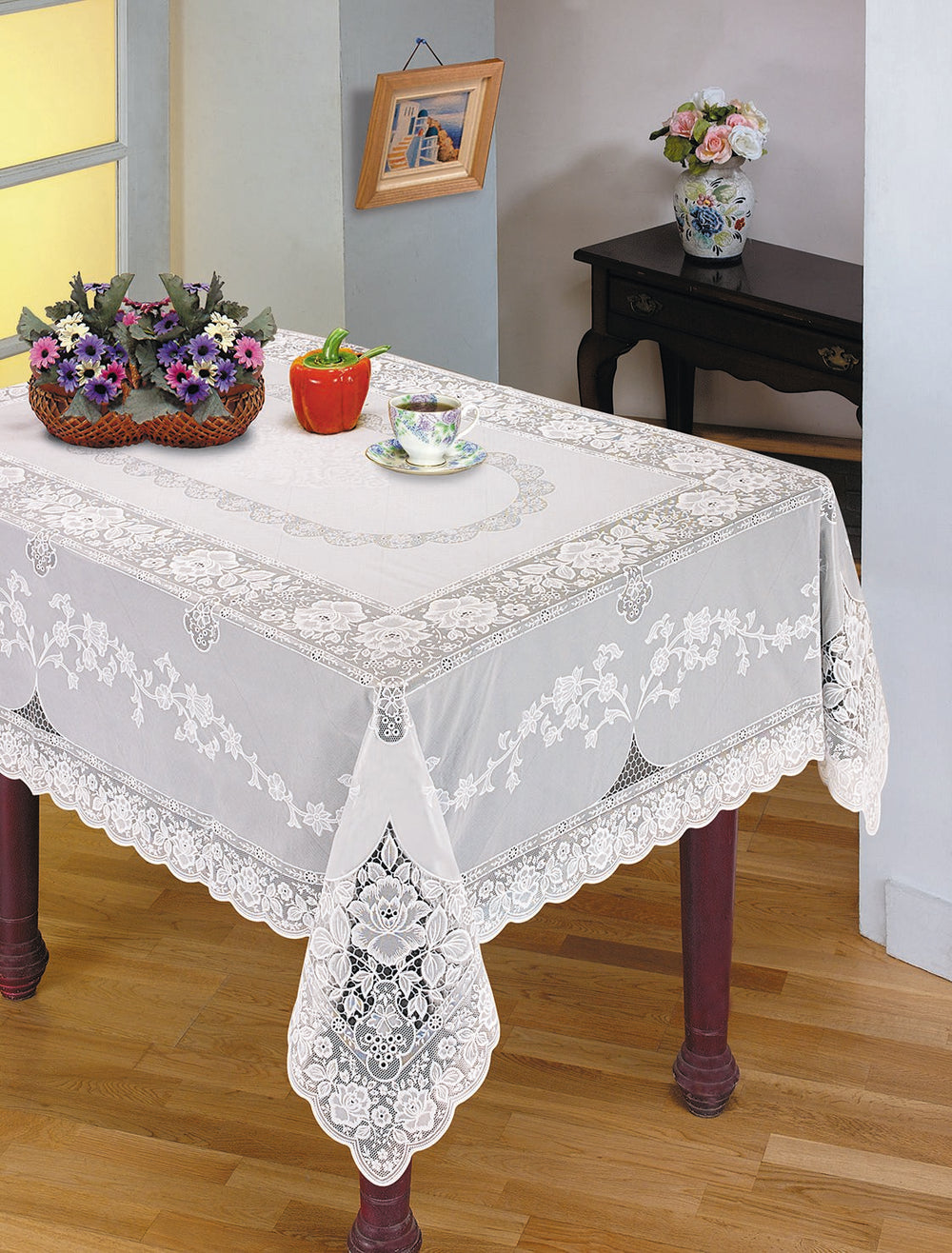 VL 6700 IV-2 VALUE TABLECLOTHS VINYL LACE