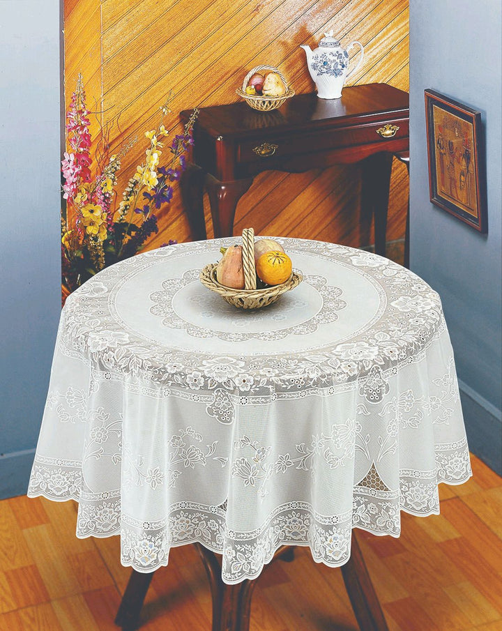 VL 6700 WH-3 VALUE TABLECLOTHS VINYL LACE