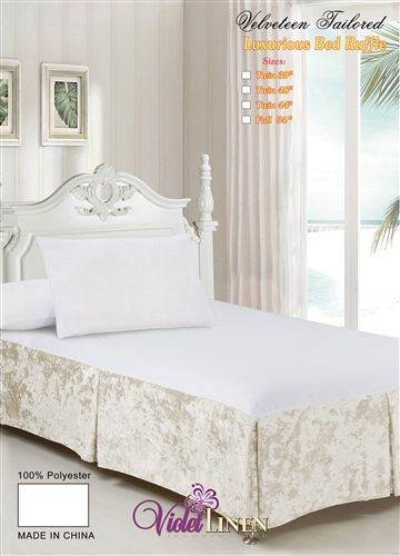 Violet Linen Velveteen Bed Skirt - Thumbnail 2