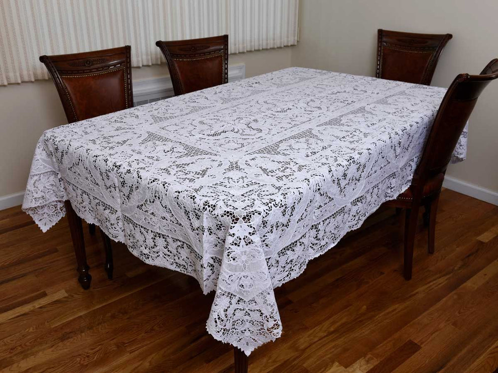 5310 72*162 WH 5310 HAND EMBROIDERED TABLECLOTHS