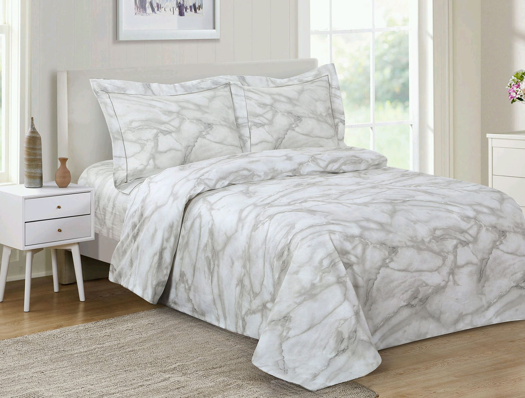 FRNCH MARBLE WHITE EN DUVET SETS FRENCH MARBLE WHITE