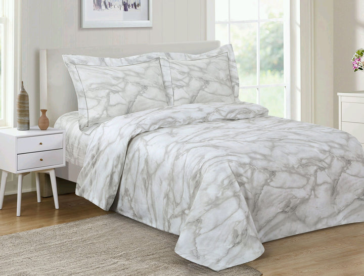 FRNCH MARBLE WHITE EN DUVET SETS FRENCH MARBLE WHITE
