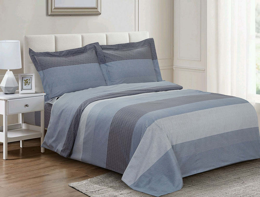 FRNCH TEAL STRP EN DUVET SETS FRENCH TEAL STRIPE