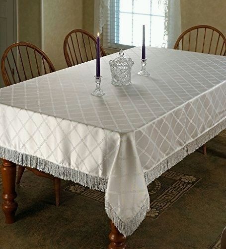 DIAMOND BEIGE-3 DAMASK TABLECLOTHS DIAMOND
